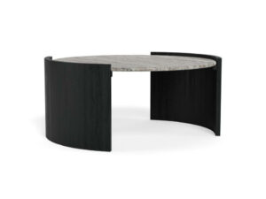 Stolik kawowy Zafra szary marmur/czarny