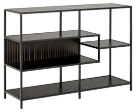 Regał Seaford V czarny jesion