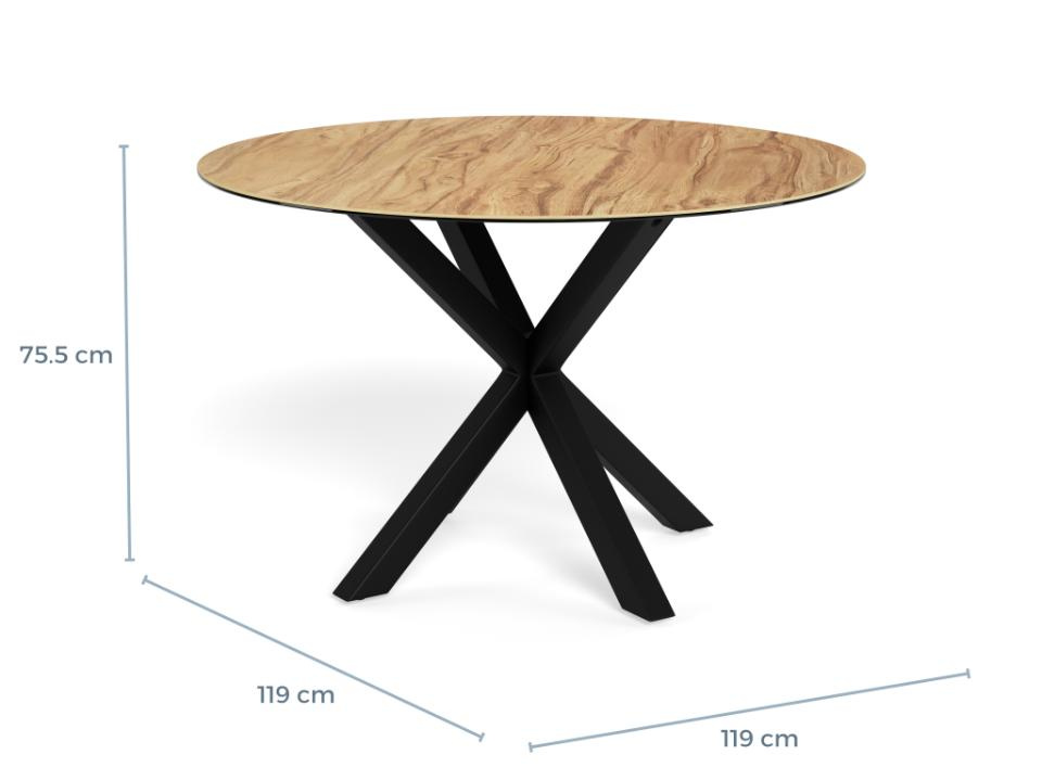 Stół Heaven 119 cm okrągły ceramika dąb/ - obrazek 3