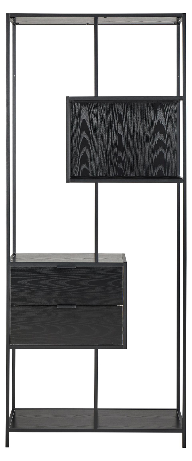 Regał Seaford II z 2 szufladami czarny - obrazek 6