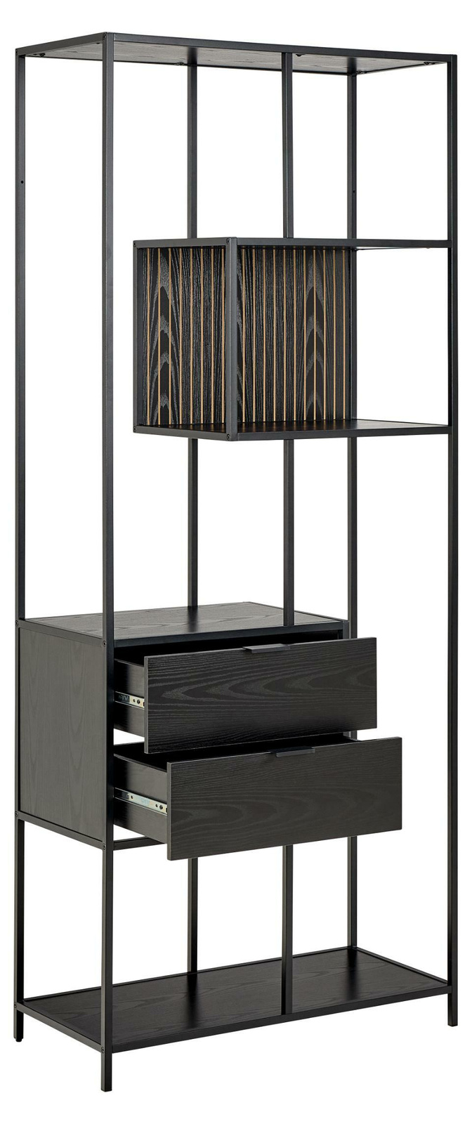 Regał Seaford II z 2 szufladami czarny - obrazek 8