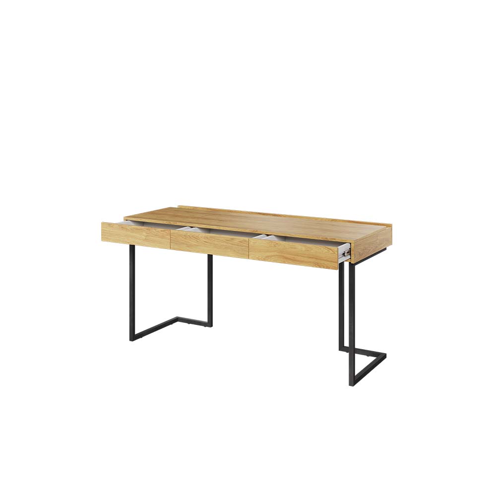 Biurko 150 3s wolnostojące hikora naturalna/raw steel TEEN FLEX TF04 +TF15 - obrazek 3