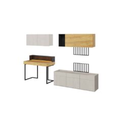 Meble młodzieżowe TEEN FLEX SET 09B silk flou/hikora naturalna