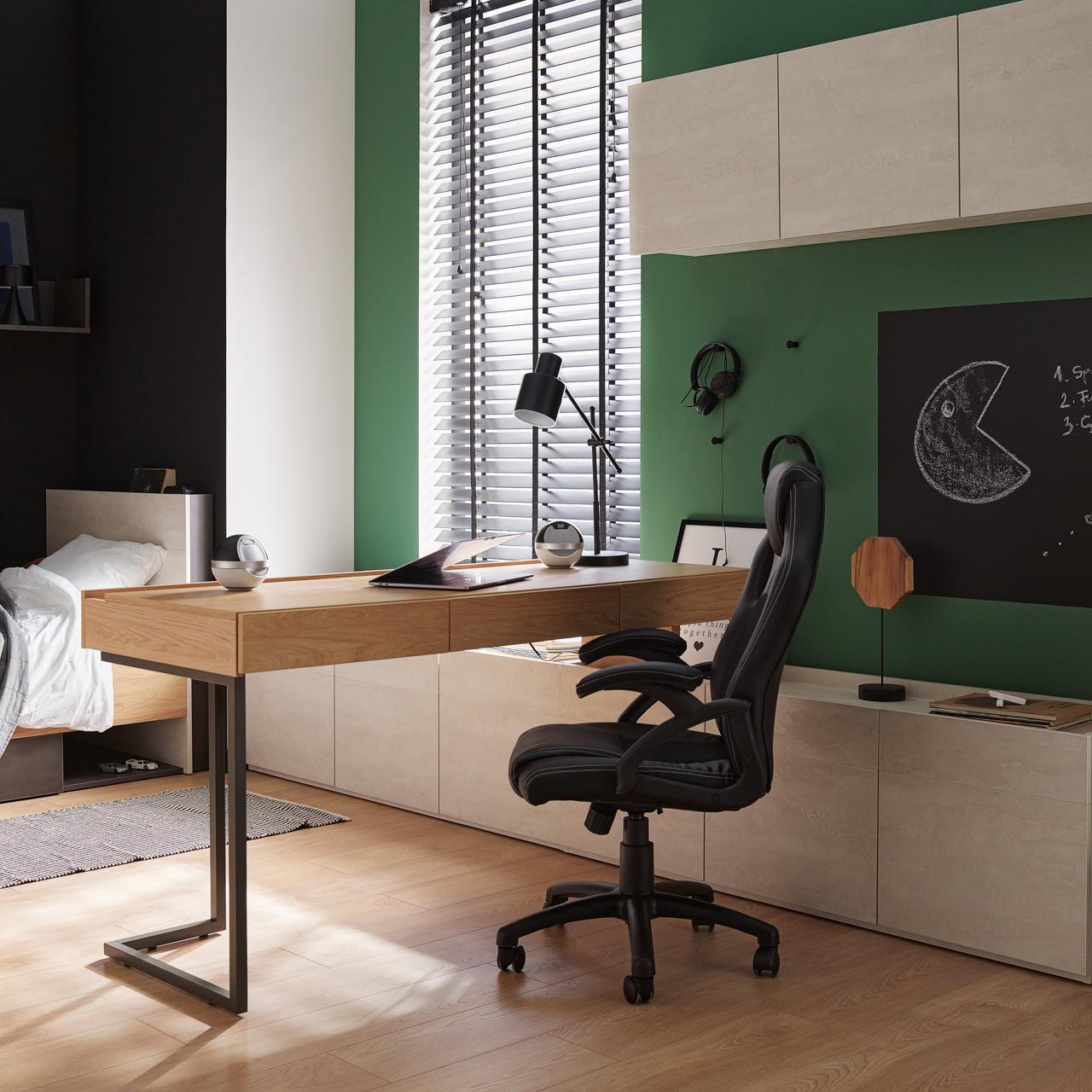 Meble młodzieżowe TEEN FLEX SET 12A silk flou/hikora naturalna - obrazek 7