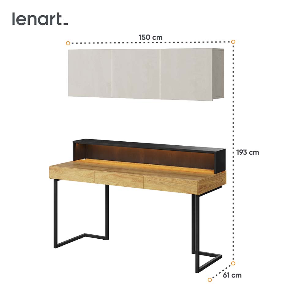 Meble młodzieżowe TEEN FLEX SET 12A silk flou/hikora naturalna - obrazek 4