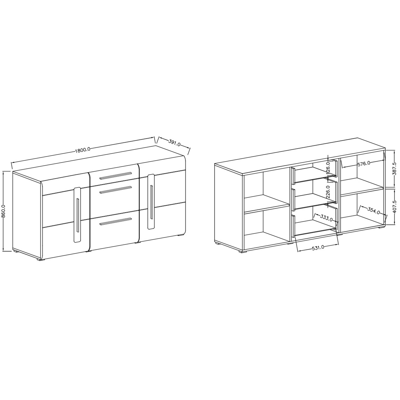 Komoda TUSLA TU26 dąb grandson - obrazek 4