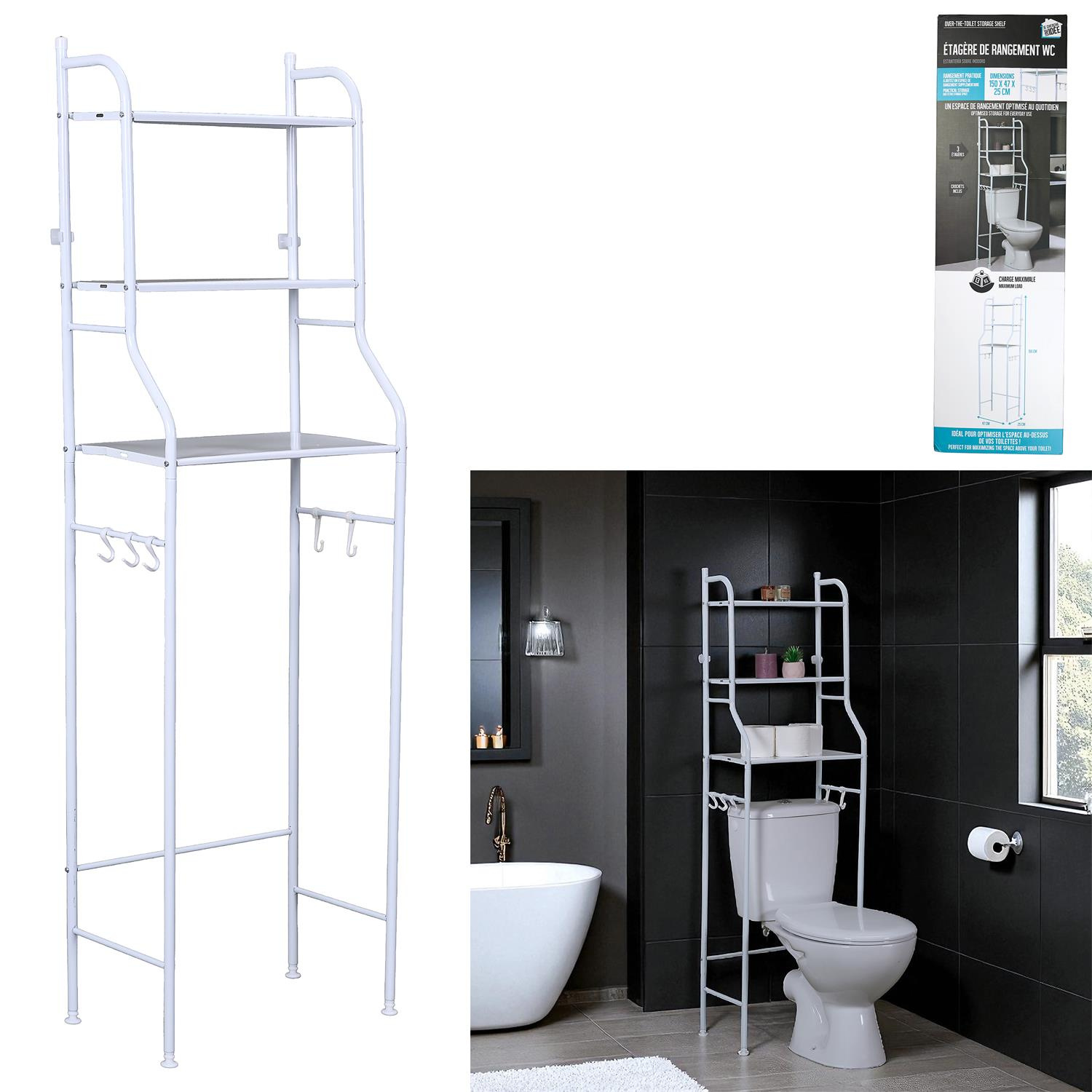 Regał toaletowy nad sedes biały - obrazek 5