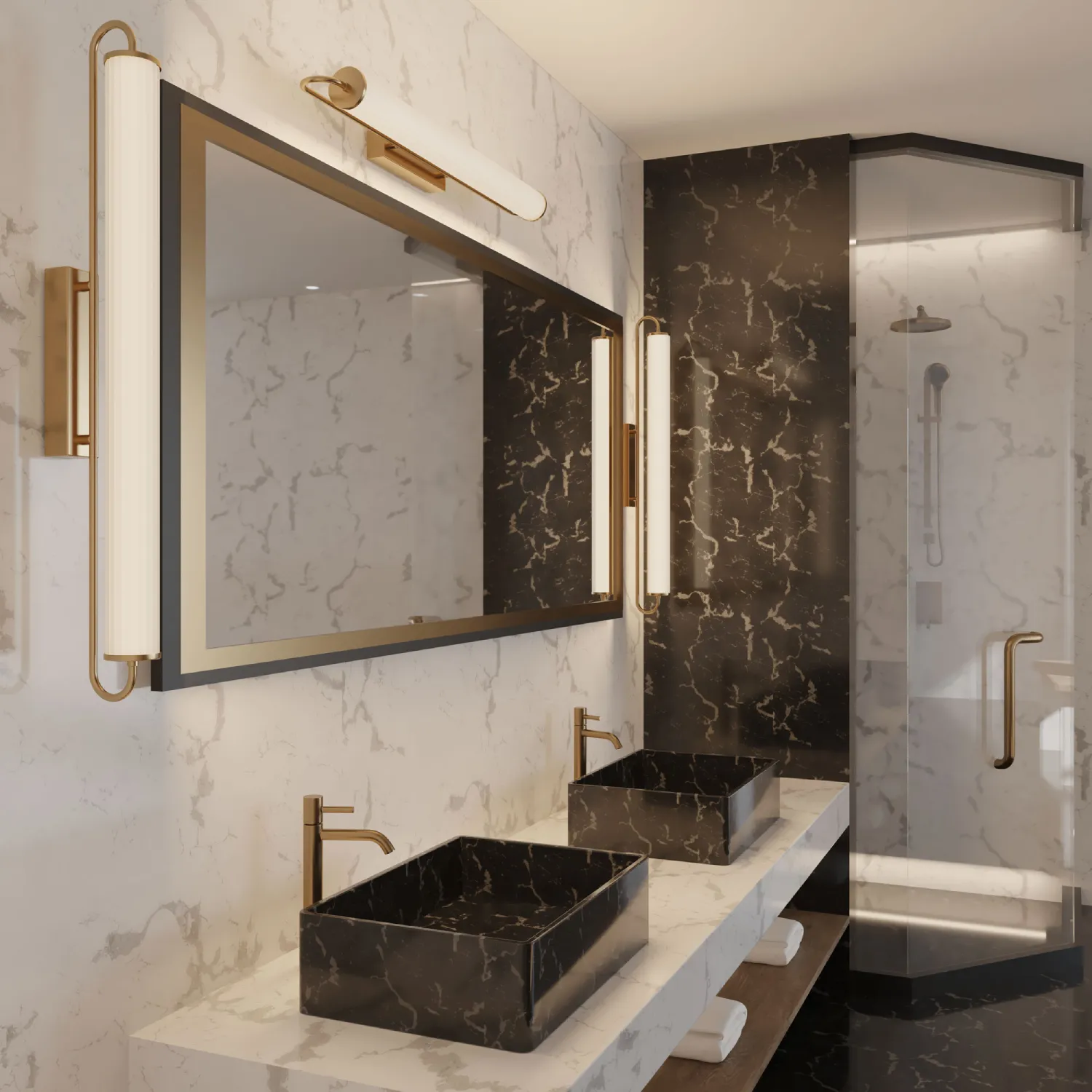 Kinkiet Margetia L LED IP 44 złoty WL0126-L - obrazek 4