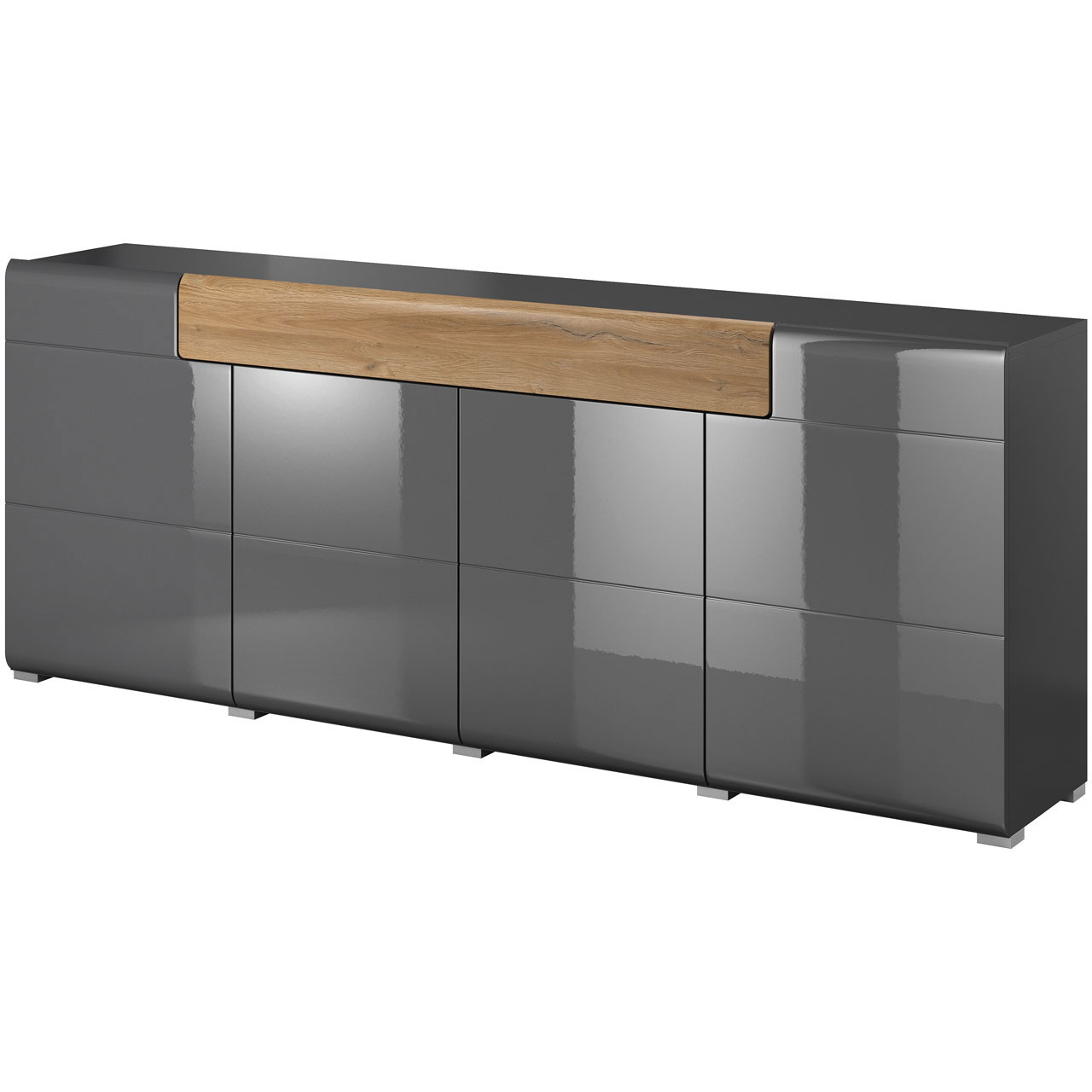 Komoda TOLEDO TL25 dąb grandson / antracyt połysk