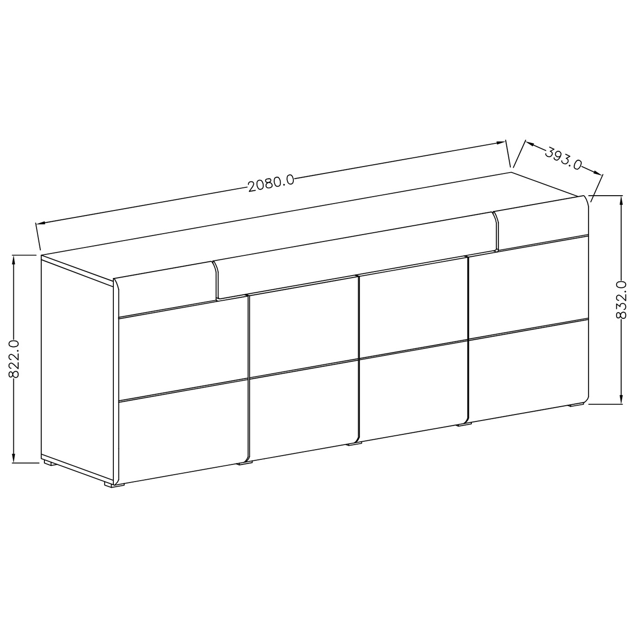 Komoda TOLEDO TL25 dąb grandson / antracyt połysk - obrazek 4
