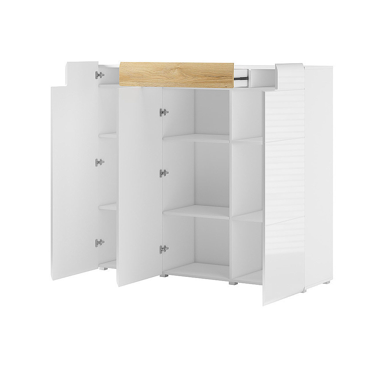 Komoda TOLEDO TL76 biały / biały połysk - obrazek 3