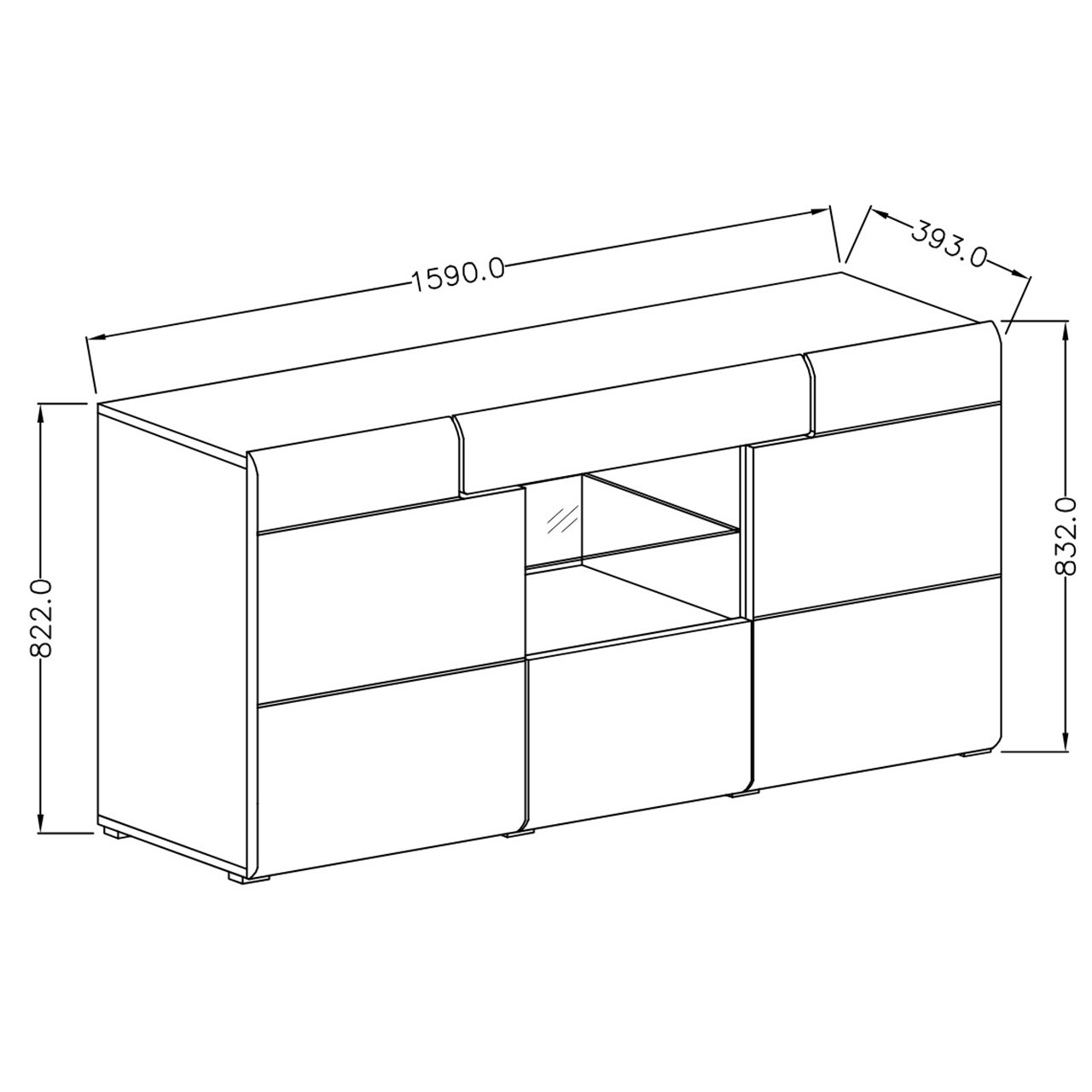 Komoda TOLEDO TL26 san remo / biały połysk - obrazek 4