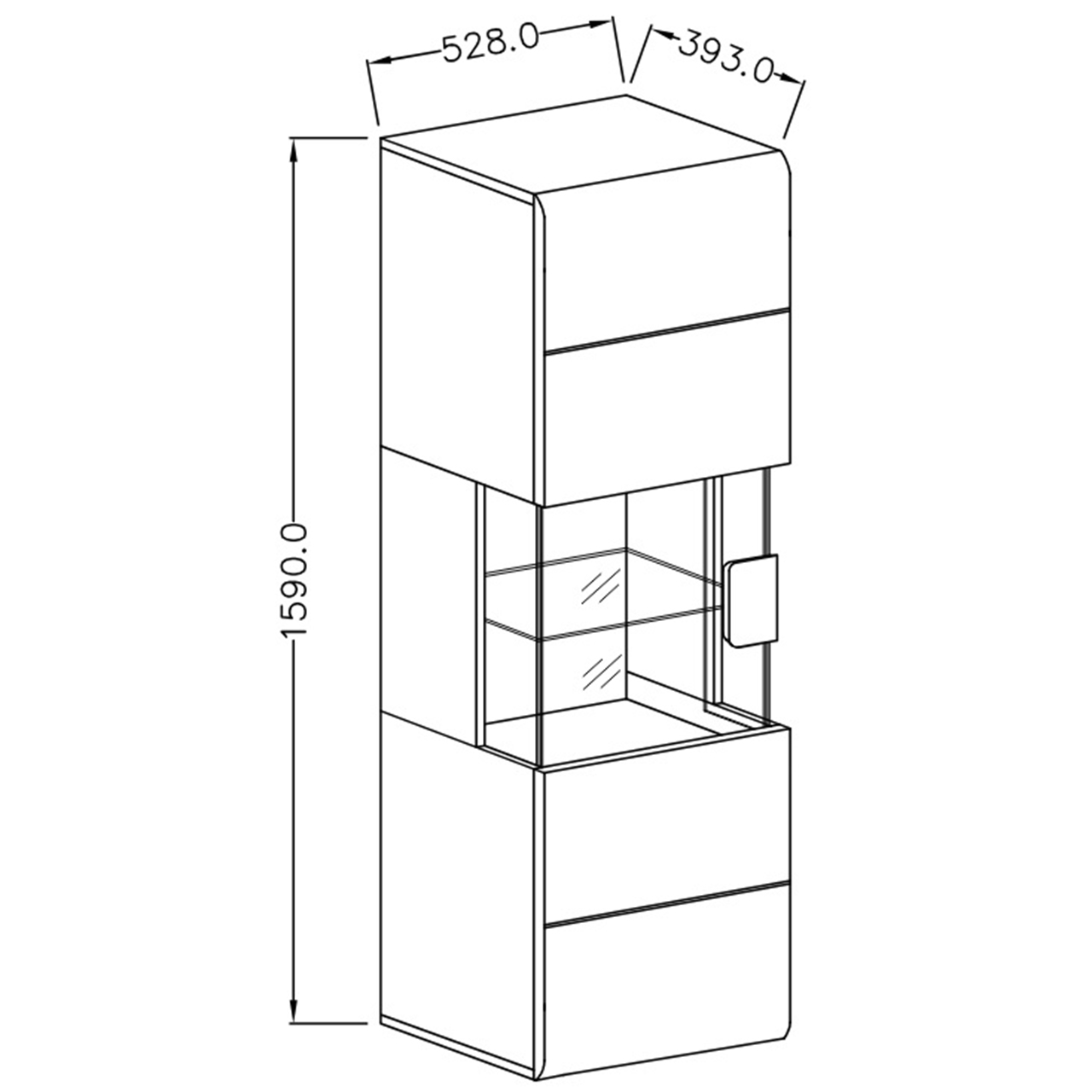 Witryna wisząca TOLEDO TL07 biały / biały połysk - obrazek 4