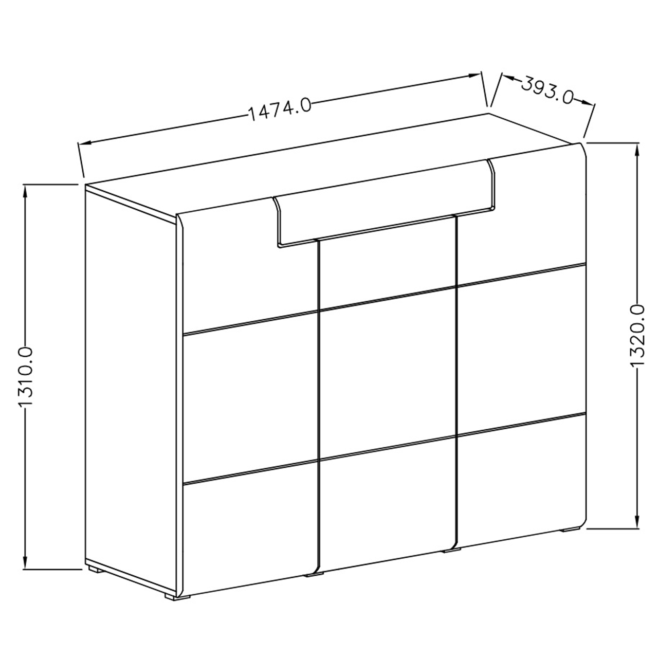 Komoda TOLEDO TL76 biały / biały połysk - obrazek 4