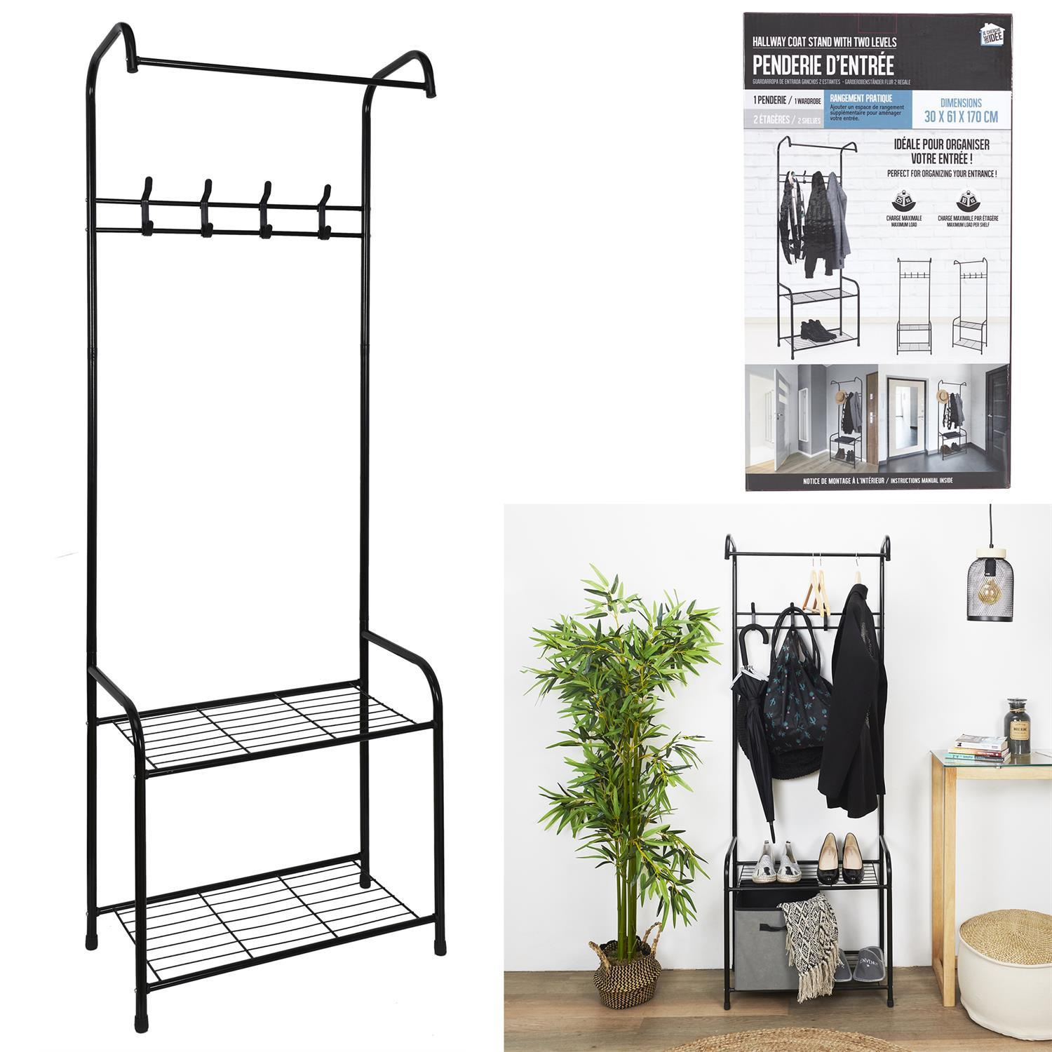 Stojak/ wieszak do przedpokoju czarny - obrazek 4