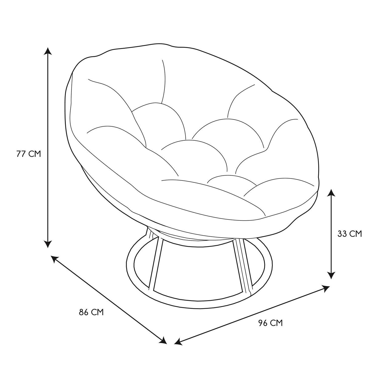 Fotel Cancun czarny/ naturalny obrotowy - obrazek 11