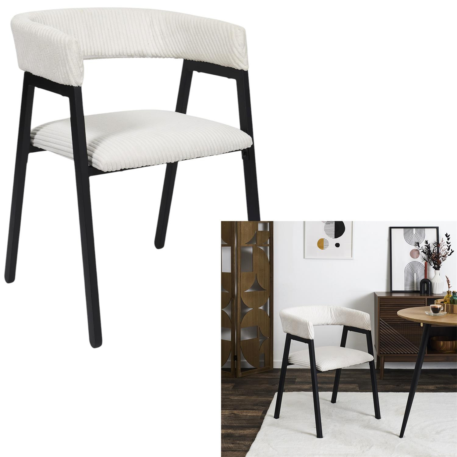 Krzesło Scott białe/czarne sztruks - obrazek 8