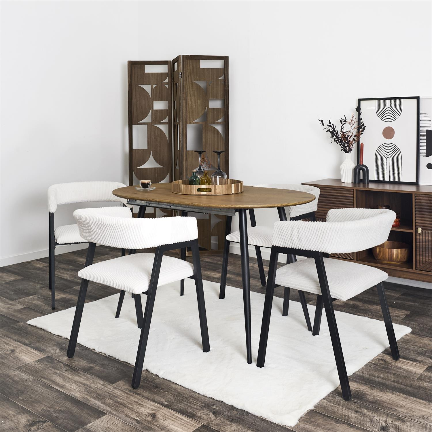 Krzesło Scott białe/czarne sztruks - obrazek 10