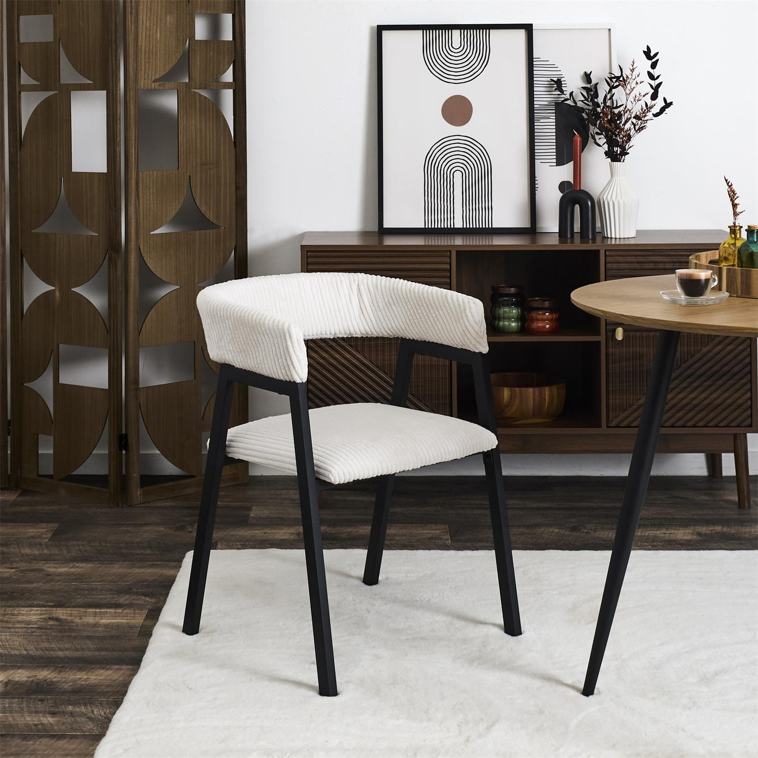 Krzesło Scott białe/czarne sztruks - obrazek 11