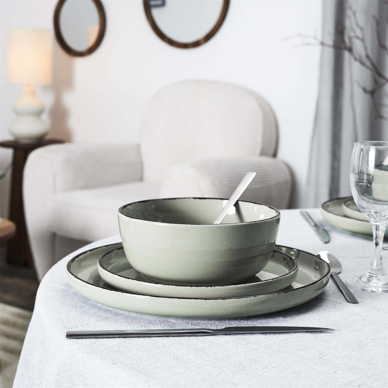 Zestaw obiadowy Temp na 4 osoby zielony - obrazek 3