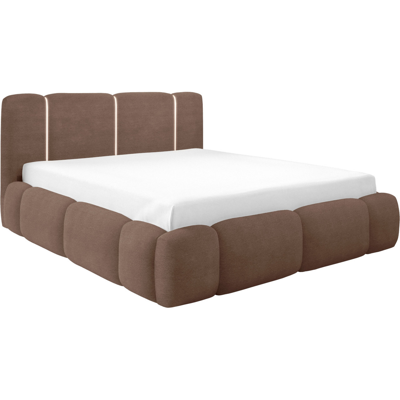 Łóżko tapicerowane z oświetleniem LED LEVAN 140x200 lambi 04