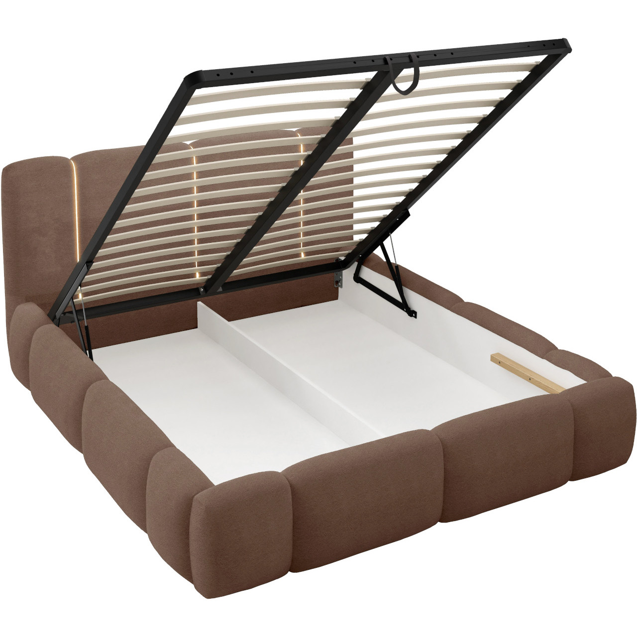 Łóżko tapicerowane z oświetleniem LED LEVAN 140x200 lambi 04 - obrazek 5