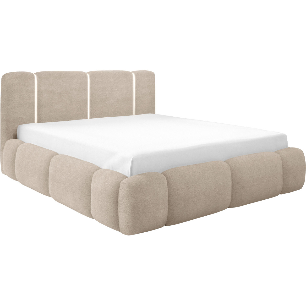 Łóżko tapicerowane z oświetleniem LED LEVAN 180x200 lambi 06