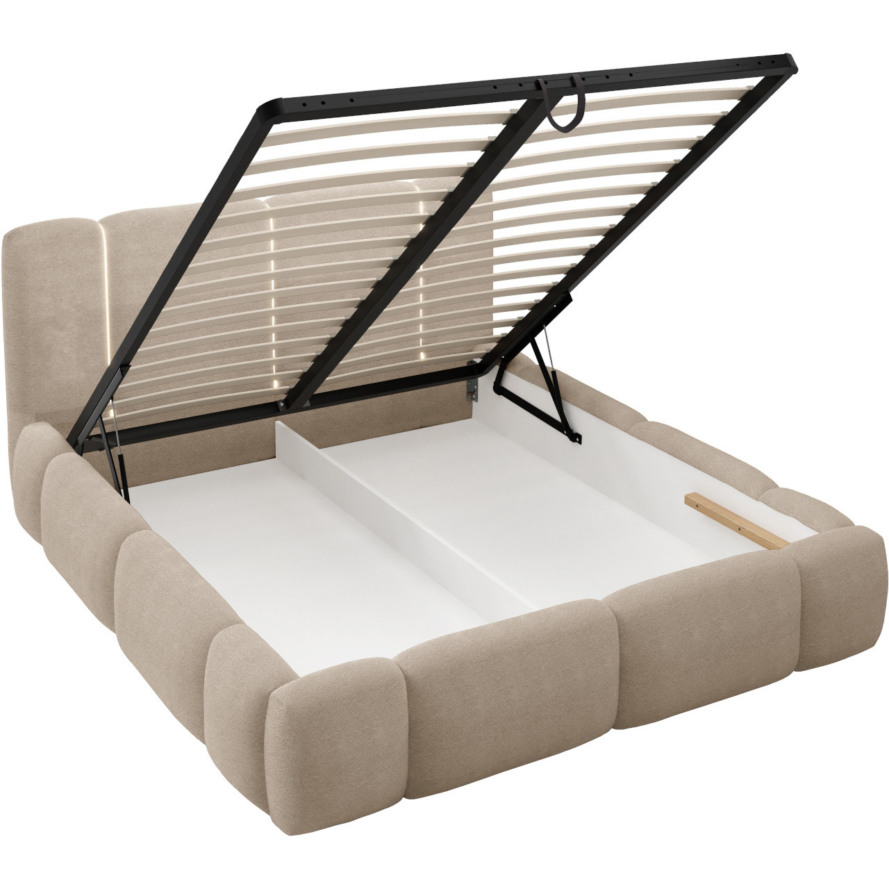 Łóżko tapicerowane z oświetleniem LED LEVAN 180x200 lambi 06 - obrazek 5