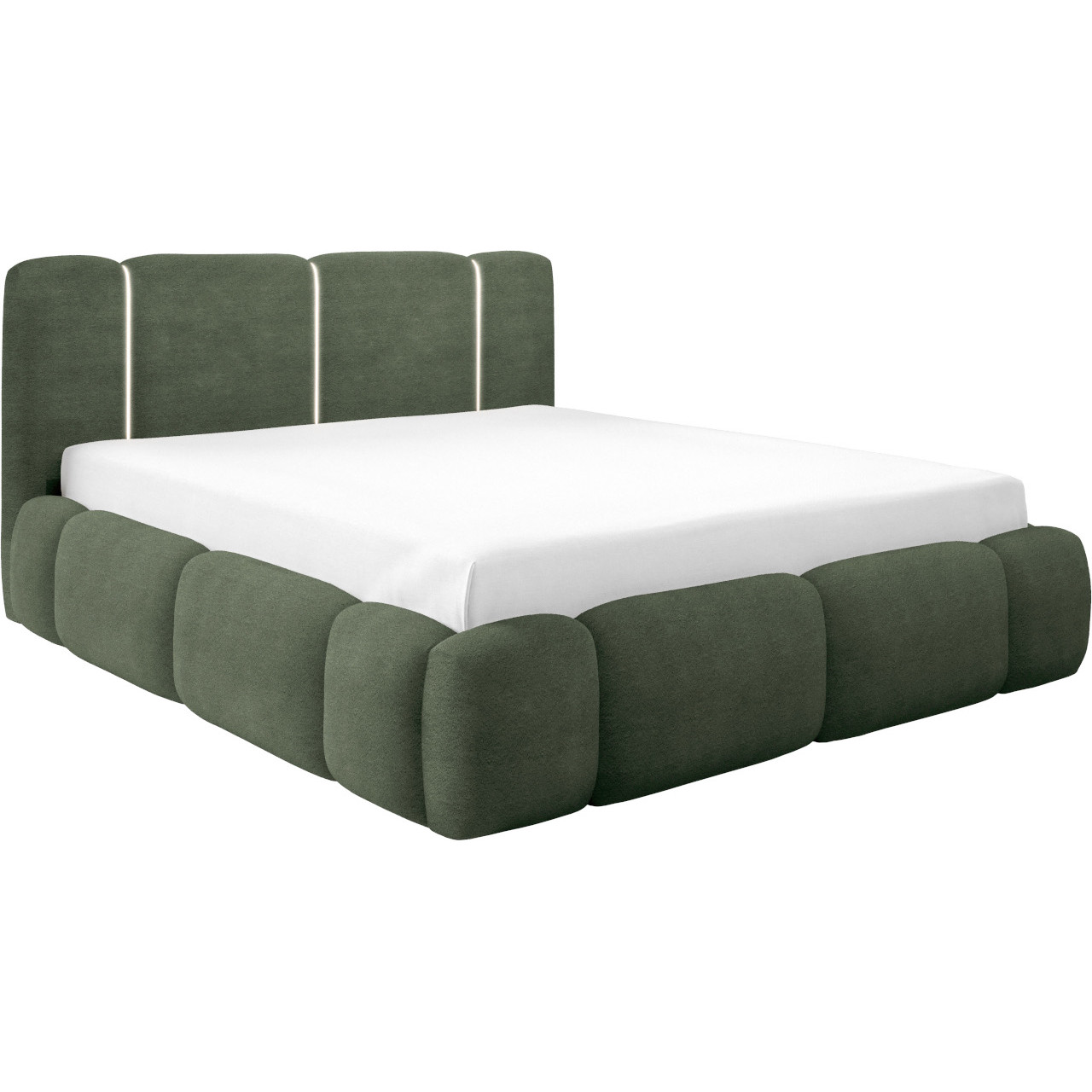 Łóżko tapicerowane z oświetleniem LED LEVAN 200x200 lambi 15