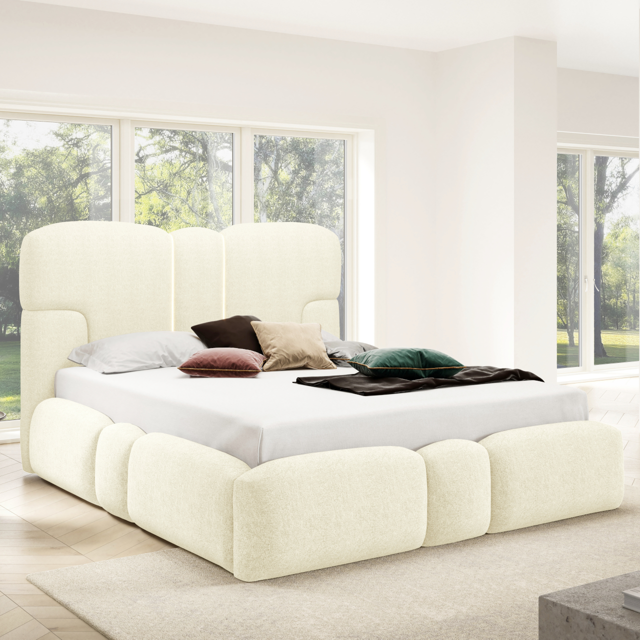 Łóżko tapicerowane z oświetleniem LED TAIKI 180x200 doha 02 - obrazek 7