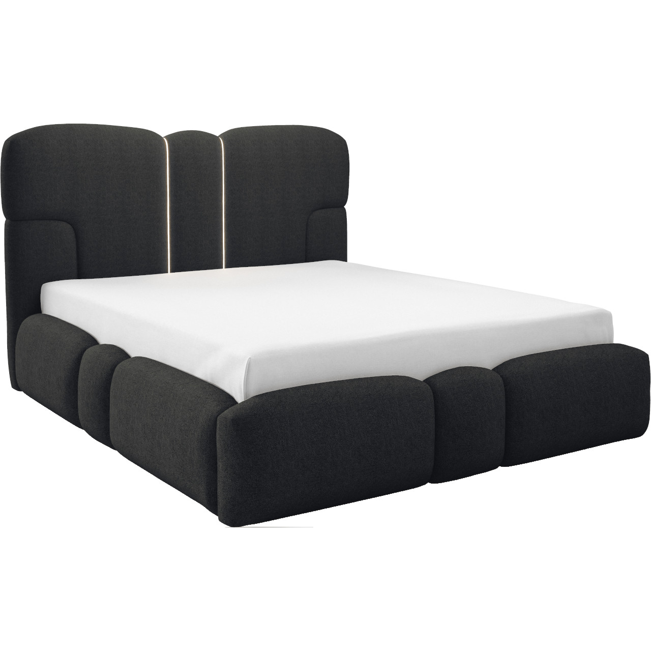 Łóżko tapicerowane z oświetleniem LED TAIKI 160x200 doha 22