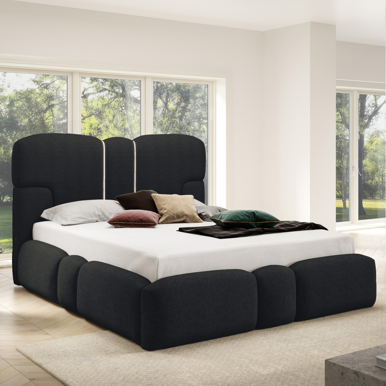 Łóżko tapicerowane z oświetleniem LED TAIKI 160x200 doha 22 - obrazek 7