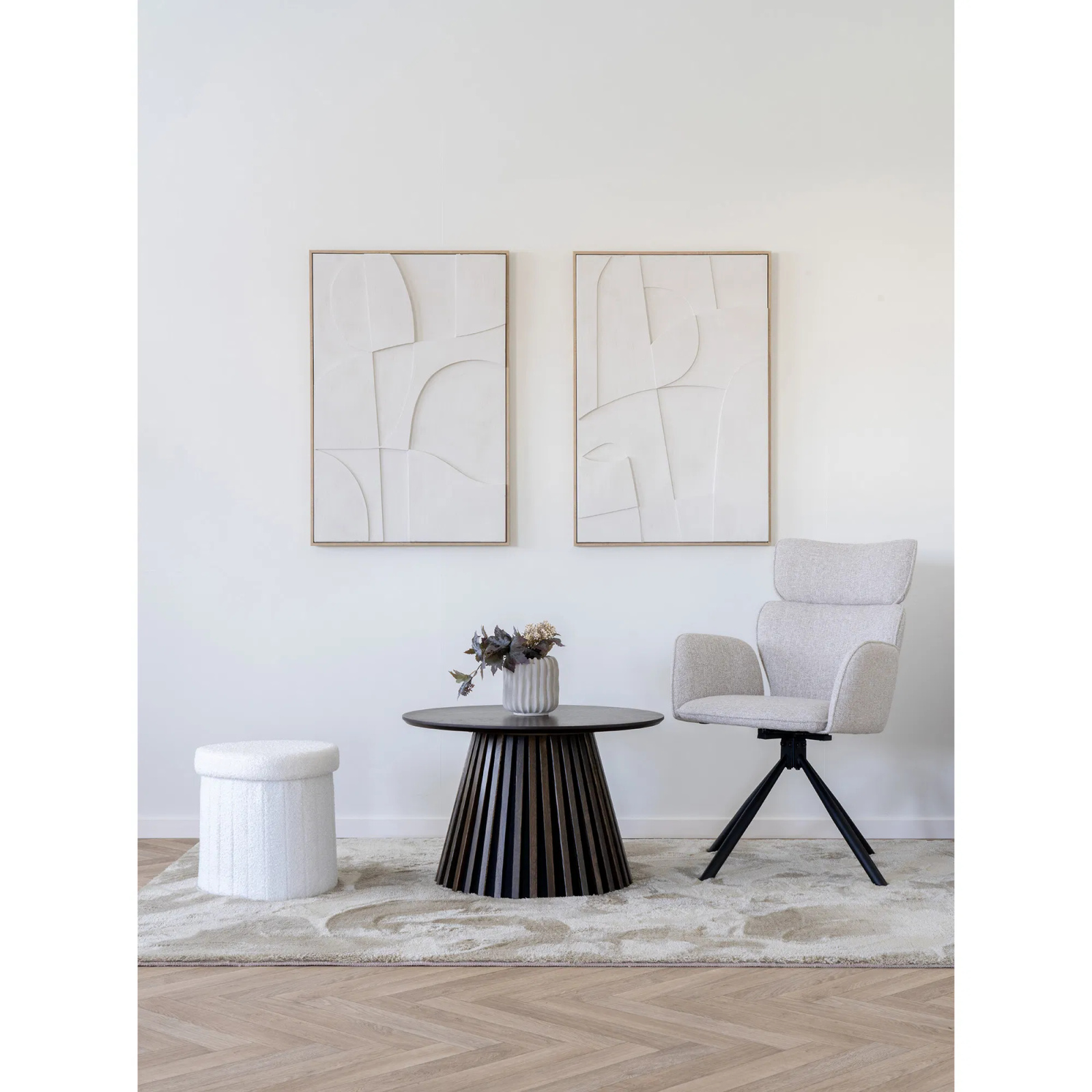 Krzesło Cordoba obrotowe beżowe/ czarne - obrazek 3