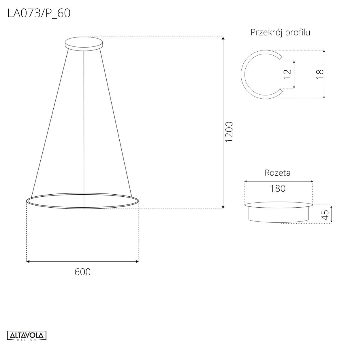 Lampa wisząca Ledowe Okręgi No.1 60cm 3k srebrna - obrazek 4