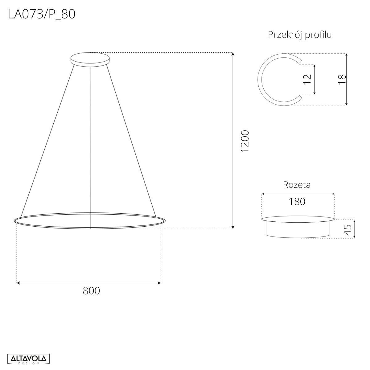 Lampa wisząca Ledowe Okręgi No.1 80cm 3k złota - obrazek 6