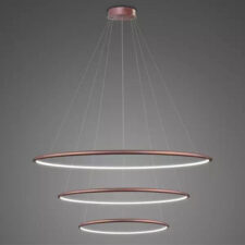 Lampa wisząca Ledowe Okręgi No.3 80cm 4k Różowe Złoto