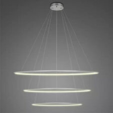 Lampa wisząca Ledowe Okręgi No.3 100cm 3k srebrna