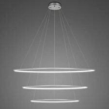 Lampa wisząca Ledowe Okręgi No.3 100cm 4k srebrna