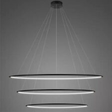 Lampa wisząca Ledowe Okręgi No.3 150cm 4k czarna