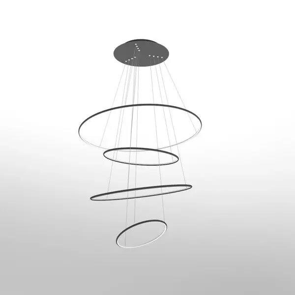 Lampa wisząca Ledowe Okręgi No.4 100cm 4k Różowe Złoto ściemnialna - obrazek 3