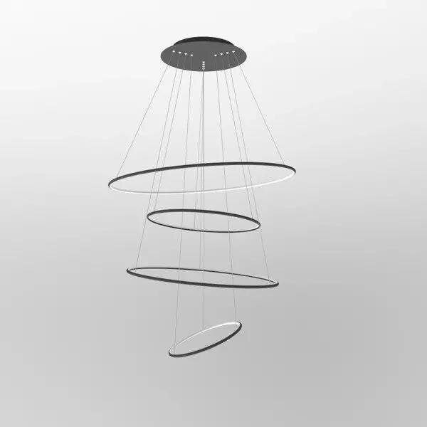 Lampa wisząca Ledowe Okręgi No.4 100cm 4k Różowe Złoto ściemnialna - obrazek 4