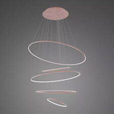 Lampa wisząca Ledowe Okręgi No.5 150cm 3k Różowe Złoto ściemnialna