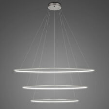 Lampa wisząca Ledowe Okręgi No.3 100cm 4k srebrna ściemnialna