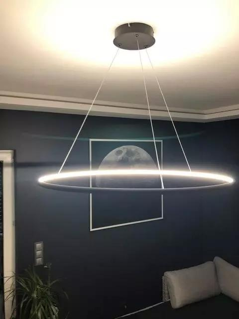 Lampa wisząca Ledowe Okręgi No.1 60cm 3k czarna ściemnialna - obrazek 3