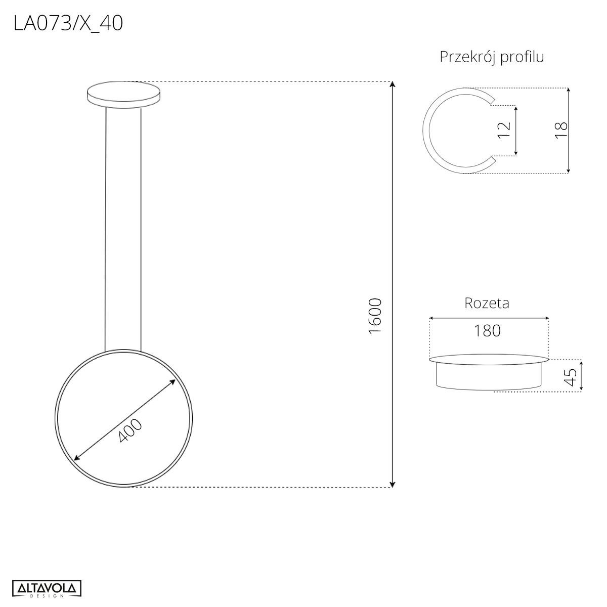 Lampa wisząca Ledowe Okręgi No.1 X 40cm różowo złoty 4k - obrazek 3