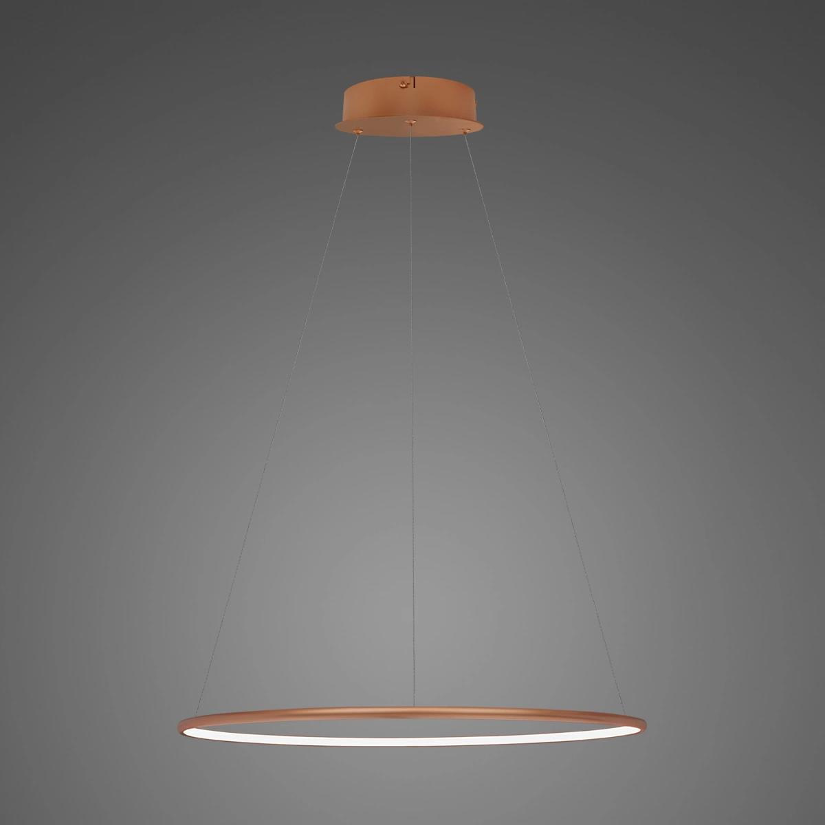 Lampa wisząca Ledowe Okręgi No.1 40cm 4k Różowe Złoto ściemnialna - obrazek 3
