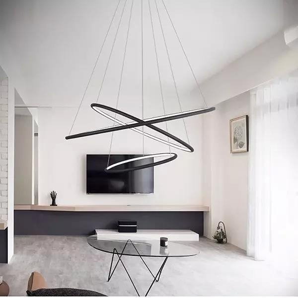 Lampa wisząca Ledowe Okręgi No.3 100cm 3k czarna ściemnialna - obrazek 3