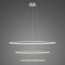 Lampa wisząca Ledowe Okręgi No.3 80cm 3k srebrna ściemnialna