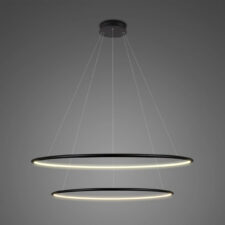 Lampa Ledowe Okręgi No.2 czarna 80cm 4k ściemnialna