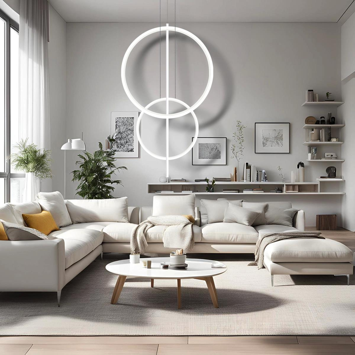 Lampa wisząca Linea No.5 60/40cm biała 3k - obrazek 6